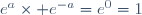 e^a\times e^{-a}=e^0=1