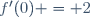 f'(0) = 2