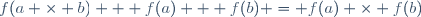 f(a \times b) + f(a) + f(b) = f(a) \times f(b)