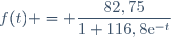 f(t) = \dfrac{82,75}{1+116,8\text{e}^{-t}}