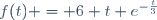 f(t) = 6 t e^{-\frac{t}{3}}