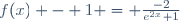 f(x) - 1 = \frac{-2}{e^{2x}+1}