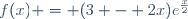 f(x) = (3 - 2x)e^{\frac{x}{2}