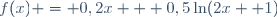 f(x) = 0,2x + 0,5\ln(2x +1)