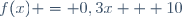f(x) = 0,3x + 10