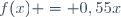 f(x) = 0,55x