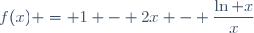 f(x) = 1 - 2x - \dfrac{\ln x}{x}