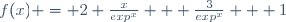 f(x) = 2 \frac{x}{exp^x} + \frac{3}{exp^x} + 1