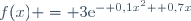 f(x) = 3\text{e}^{- 0,1x^2+ 0,7x}