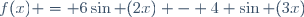 f(x) = 6\sin (2x) - 4 \sin (3x)