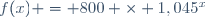 f(x) = 800 \times 1,045^x