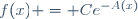 f(x) = Ce^{-A(x)}\,