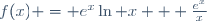 f(x) = e^x\ln x + \frac{e^x}{x}