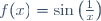 f(x)=\sin\left(\frac{1}{x}\right)\,