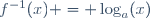 f^{-1}(x) = \log_a(x)