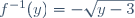 f^{-1}(y)=-\sqrt{y-3}