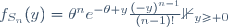 f_{S_n}(y)=\theta^ne^{-\theta y}\frac{(-y)^{n-1}}{(n-1)!}\mathbb{1}_{y\ge 0}