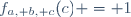 f_{a, b, c}(c) = 1\,