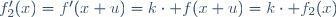 f_2'(x)=f'(x+u)=k\cdot f(x+u)=k\cdot f_2(x)