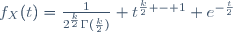 f_X(t)=\frac{1}{2^\frac{k}{2}\Gamma(\frac{k}{2})} t^{\frac{k}{2} - 1} e^{-\frac{t}{2}}\,