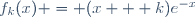 f_k(x) = (x + k)e^{-x}