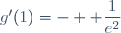 g'(1)=- \displaystyle \frac{1}{e^2}