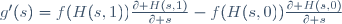 g'(s)=f(H(s,1))\frac{\partial H(s,1)}{\partial s}-f(H(s,0))\frac{\partial H(s,0)}{\partial s}