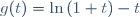 g(t)=\ln\left(1+t\right)-t