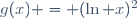 g(x) = (\ln x)^2