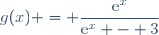 g(x) = \dfrac{\text{e}^x}{\text{e}^x - 3}