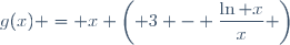 g(x) = x \left( 3 - \dfrac{\ln x}{x} \right)
