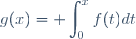 g(x)=\displaystyle \int_0^xf(t)dt