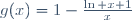 g(x)=1-\frac{\ln x+1}{x}
