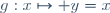 g:x\mapsto y=x