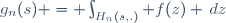 g_n(s) = \int_{H_n(s,.)} f(z) \,dz