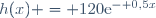 h(x) = 120\text{e}^{- 0,5x}