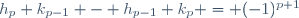 h_p k_{p-1} - h_{p-1} k_p = (-1)^{p+1}\,
