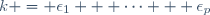k = \epsilon_1 + \cdots + \epsilon_p