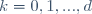 k=0,1,...,d