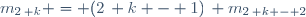 m_{2\, k} = (2\, k - 1)\, m_{2\, k - 2}