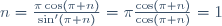 \mathrm{Res}\left(\pi{\cos(\pi z)\over\sin(\pi z)};n\right)={\pi\cos(\pi n)\over\sin'(\pi n)}=\pi{\cos(\pi n)\over\cos(\pi n)}=1