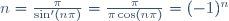 \mathrm{Res}\left({\pi\over\sin(\pi z);n}\right)={\pi\over\sin'(n\pi)}={\pi\over\pi\cos(n\pi)}=(-1)^n