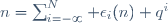n=\sum_{i=-\infty}^{N} \epsilon_i(n) q^i