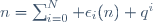 n=\sum_{i=0}^{N} \epsilon_i(n) q^i