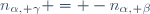 n_{\alpha, \gamma} = -n_{\alpha, \beta}