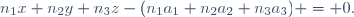 n_1x+n_2y+n_3z-(n_1a_1+n_2a_2+n_3a_3) = 0.~