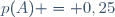 p(A) = 0,25