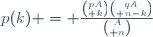 p(k) = \frac{{pA\choose k}{qA\choose n-k}}{{A\choose n}}