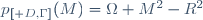 p_{[{\mathscr D},\Gamma]}(M)=\Omega M^2-R^2
