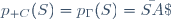 p_{\mathscr C}(S)=p_\Gamma(S)=\bar{SA}\;.\;\bar{SB}